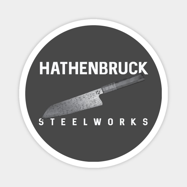 Hathenbruck Steelworks Damascus Bunka White lettering Magnet by Hathenbruck Steelworks